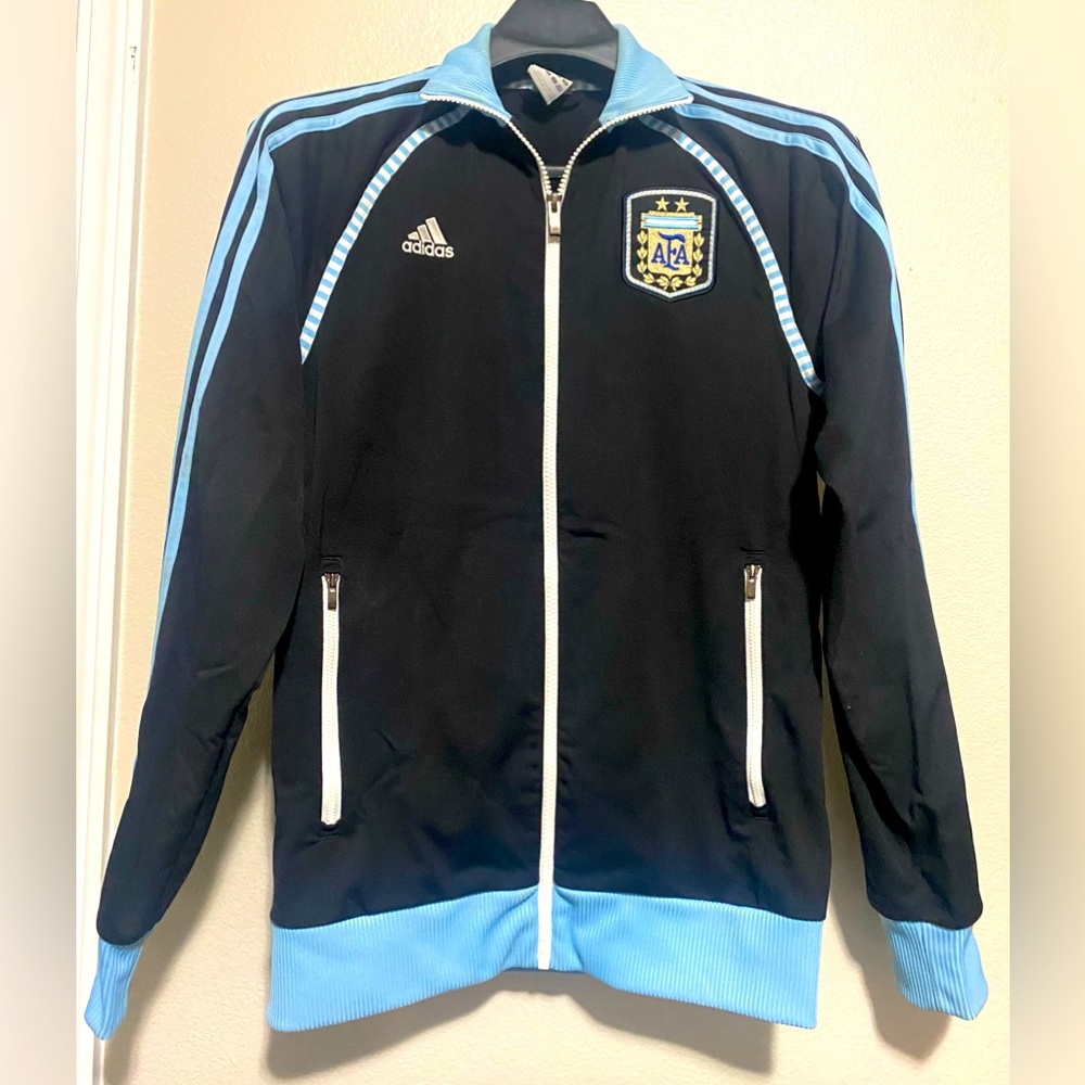 🔥Used Authentic Mens Argentina Zip Up Black Jacket-size s
